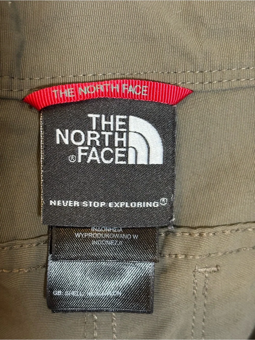The North Face lightweight Nylon Technical Hiking Shorts-Olive Green-Men Size 34